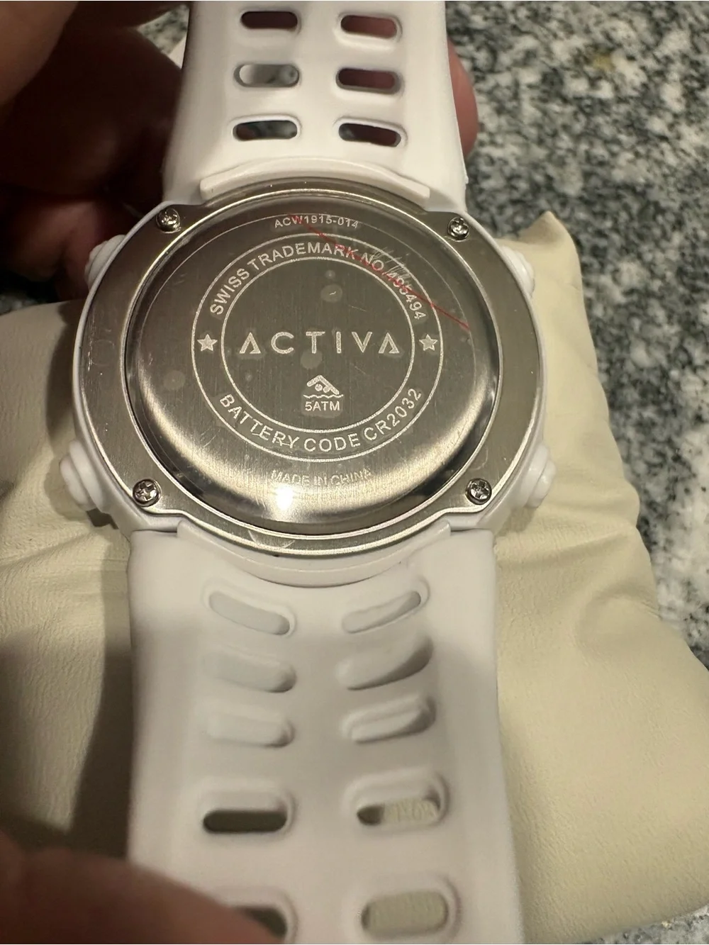 Ativa White Digital Watch with Gold Bezel